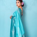 Priyanka Thimmesh Instagram - 💙✨ 📸by @chidu.ln_portraits MUA 💄 & hair by @makeupbypallavishetty @iampriyankaathimmesh #priyankathimmeshofficial #priyankathimmesh #bluesareelove