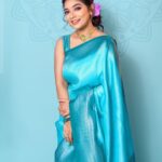 Priyanka Thimmesh Instagram - 💙✨ 📸by @chidu.ln_portraits MUA 💄 & hair by @makeupbypallavishetty @iampriyankaathimmesh #priyankathimmeshofficial #priyankathimmesh #bluesareelove