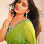 Priyanka Thimmesh Instagram - 💚✨ Photography @bhagathmakka Desginer by @lakshana_label Makeup & hair @iglambeautystudiochennai @iampriyankaathimmesh #priyankathimmeshofficial #priyankathimmesh #greenlove