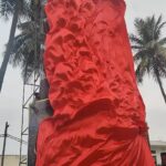 Priyanka Upendra Instagram - We are here to #capture your hearts and senses with our third collaboration! Thank you to the entire team for this grand launch..for the first ever 65 feet cut out ! Feeling truly blessed this #navratri 🙏🏻 thank you again t o @nimmaupendra 🙏🏻and @prajwaldevaraj bro for launching..love you all, see you in theatres this November @lohithhmanu #capture #horror #film #comingsoon #kannadafilm
