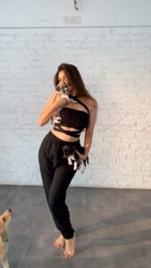 Puja Gupta Instagram - The gorgeous Puja Gupta Talukdar in our tie up tube top and high waisted jogger set, holding two adorable puppies is just what we needed to see todaaay 🥺🖤 We have something really exciting coming up so stay tuned ✨ Both the puppies are up for adoption. Check out @paws.2.whiskers to know more 🐶 Shop the look on www.basichumanity101.com #puppylove #puppygram #puppiesofinstagram #puppyplay #pujaguptatalukdar #dogmom #dogmomsofinstagram #adoptdontshop #shootdiaries #shootaesthetics #modellife #fitnessmodel #tubetop #joggerstyle #monochromeoutfit #adorableanimals #cutenessoverload #mondaymotivation #mondayblues