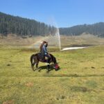 Puja Gupta Instagram - His name is Kallu - he is a young horse boy , we walked for 2 and a half hour non stop exploring Kashmir valleys and we became pals in just few minutes people in Kashmir asked me aren’t u afraid of a new horse u just met and u riding and taking him for walks My answer Animals are harmless they don’t scare me it’s only humans I’m more careful with in life :) 🐎 🌈 Gulmarg, Kashmir