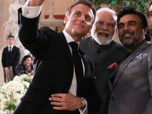 R. Madhavan Instagram - The passion and dedication to do good for the Indo French relationship, as well as for the people of both countries was palpable and intense during the Bastille day celebration in Paris on the 14th of July 2023. I was in complete awe at the dinner hosted by the President Emmanuel Macron in honor of our Honorable, Prime Minister Shri Narendra Modi at the Louvre, of both these world leaders, as they passionately described their vision for the future of these two great friendly nations. The positivity and mutual respect in the air was like a loving embrace. I sincerely pray that their vison and dreams bear fruit for all of us at the desired and appropriate time. President Macron eagerly took a selfie for us while our Honorable Prime Minister very graciously and sweetly stood up to be part of it.. a moment that will be forever etched in my mind for both the uniqueness and impact of that picture. Thank you President Macron and Modi Ji for the incredible lesson on grace and humility. May France and India forever prosper together .🇮🇳🇫🇷 Also 14th July 2023 also marked yet another fantastic and successful launch of Chandrayaan 3 with the unfailing Vikas engine built with the help of SEP France by Shri Nambi Narayanan. Praying also for the succes of their important and incredible mission.  @narendramodi @emmanuelmacron #bastilleday2023 #rocketrythenambieffect