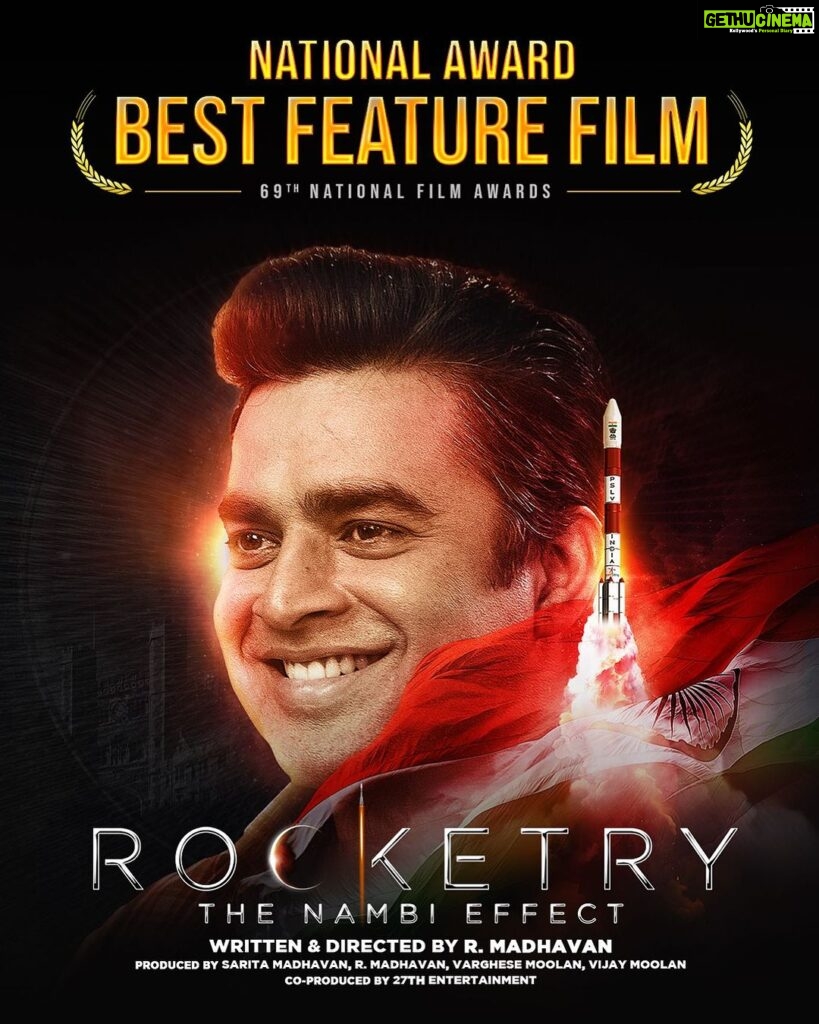R. Madhavan Instagram - Today is an overwhelming day for Team Rocketry, and everybody involved with this film. Getting the national award for the Best Feature film has given us the belief that Nambi Narayanan Sir will finally get the recognition he so richly deserves, and that has been our only mission. The love of the audience around the world and the recognition bestowed upon us today has completely humbled me and I do not take this lightly. This has inspired me to give even more of myself to this wonderful profession I am in, and I hope to entertain all of you, as best as I can in the years to come. My heartfelt and BIG Congratulations to all the other National award winners and contenders who have put an extraordinary effort to get this recognition and come this far. On behalf of Team Rocketry and my family, our deepest gratitude to the Jury, Nambi sir and most IMPORTANTLY the film goers and audiences for the incredible recognition and honor. Jai Hind ❤❤🙏🙏🇮🇳🇮🇳🇮🇳🚀🚀#nationalfilmawards2023