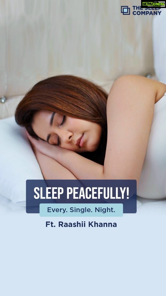 Raashi Khanna Instagram - Raashii Khanna's quest to peaceful sleep is over! Even in this hectic lifestyle, she enjoys peaceful sleep every single night with The Sleep Company SmartGRID Mattress. Now it's your turn to Sleep Peacefully! Every. Single. Night. #RaashiiKhanna #SleepPeacefully #TheSleepCompany #TSC
