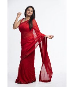 Rachita Ram Instagram - ♥️
Wearing @samyakksarees 
Styling @varshini_janakiram 
H&M @paramesh_hairstylist & @mohanrao931
