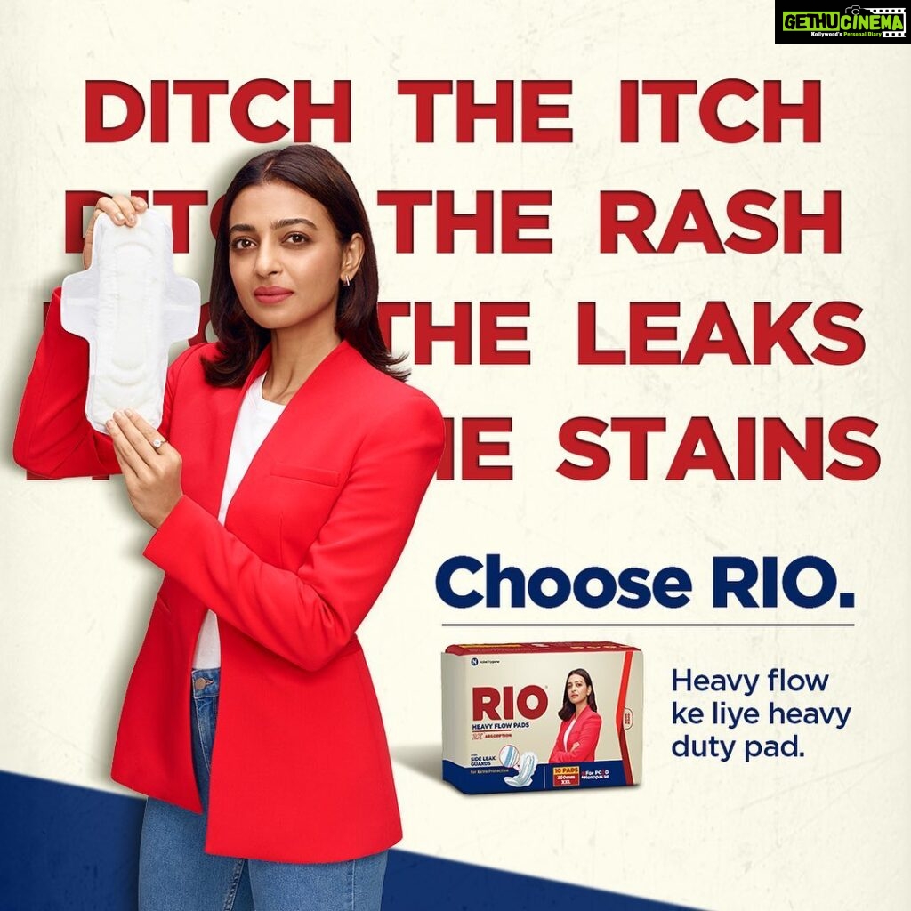 Radhika Apte Instagram - STOP managing with bad pads on your periods. Choose RIO, choose a #BetterPeriod. 🩸​ Buy now on Amazon! @theriopads
