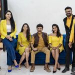 Radhika Narayan Instagram – Warming it up with yellow!! Squad Shivaji Suratkal at the promotions of #ShivajiSurathkal2
#aboutlastevening #april14threlease 
@ramesh.aravind.official @akashsrivatsa @anupgowdaproducer 
@meghanagaonkar 
@iamsangeethasringeri 
@kirikpartyraaghu