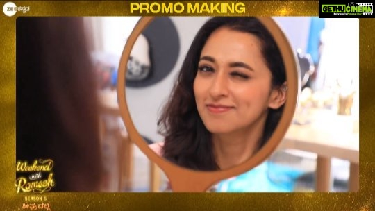 Radhika Narayan Instagram - Here is the BTS of Promo Video for #WeekendWithRamesh season 5 !! Coming soon on @zeekannada . It was such a fun and memorable time working with the entire team. @ramesh.aravind.official @raghavendrahunsur