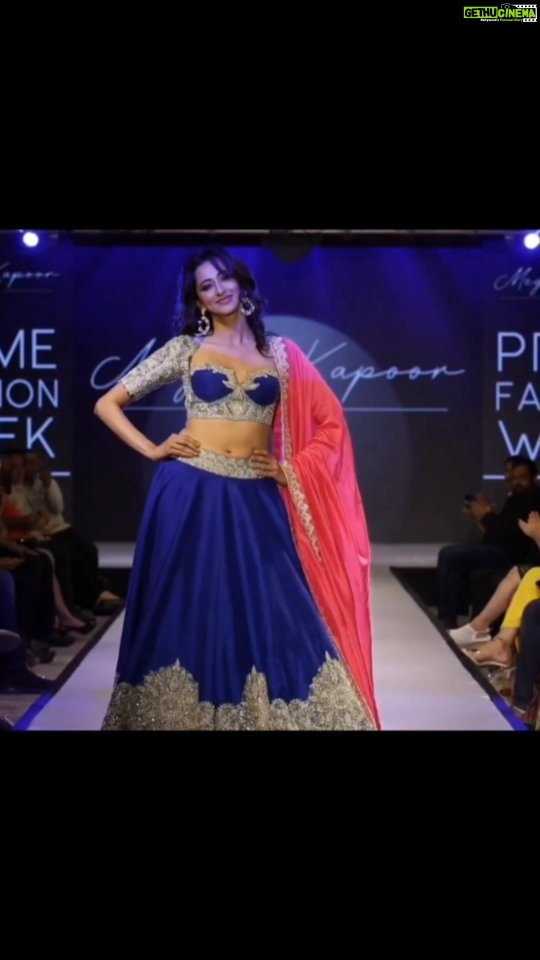 Radhika Narayan Instagram - What fun walking the ramp for @meghakapoorlabel at @primefashion.events #PrimeFashionWeek . BTW, the lehenga weighed almost as I did. 😉 @anand.fashion.choreographer @salam_coach