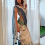 Radhika Narayan Instagram - "Caged and framed" could look like😍.. Saree: @chhapa_gj8 Blouse design: @laxmikrishnaofficial