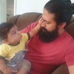 Radhika Pandit Instagram - Yash was a great boyfriend and is an even better husband.. but I see the best version of him... as a Father. Ayra, Yatharv (their Mama too) love u Dadda 😘 Happy Father's day to all the wonderful Fathers out there ❤ #radhikapandit #nimmaRP