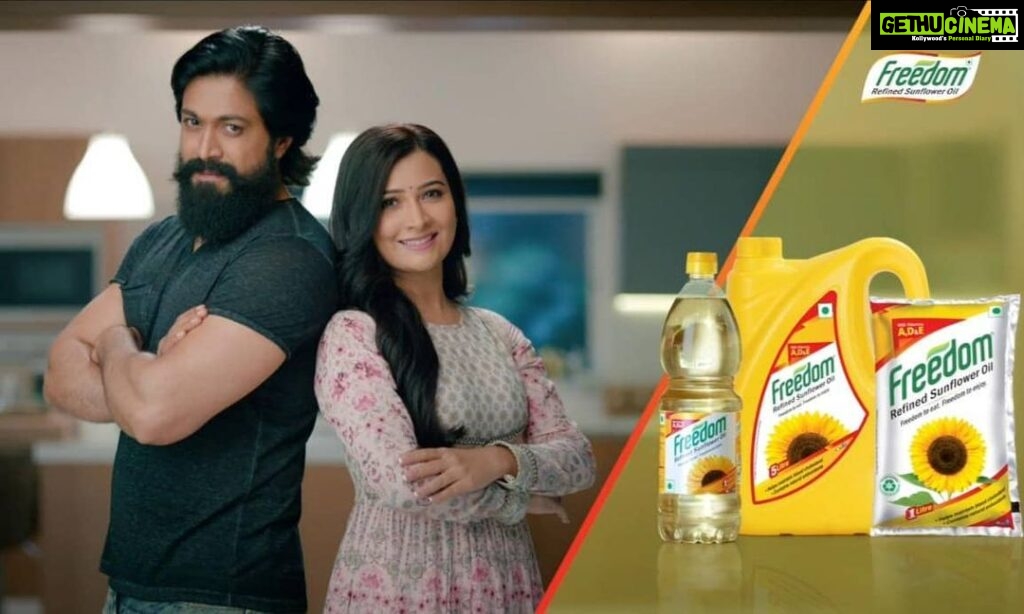 Radhika Pandit Instagram - After 4yrs, working together with your favourite co actor felt great 😉 I hope u guys enjoy the ad as much as we enjoyed working on it! 😍 #radhikapandit #nimmaRP P.S: To watch the ad, u know where to find it.. head to @thenameisyash profile!