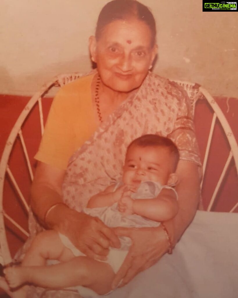 Radhika Pandit Instagram - Found this pic of my beautiful Grandma while browsing! Not a very clear pic, but couldnt help sharing! She was my favourite ❤ I am sure many of u are still closest to your grandparents! They are the best aren't they!! #radhikapandit #nimmaRP P.S : That baby in the pic is me by the way ☺