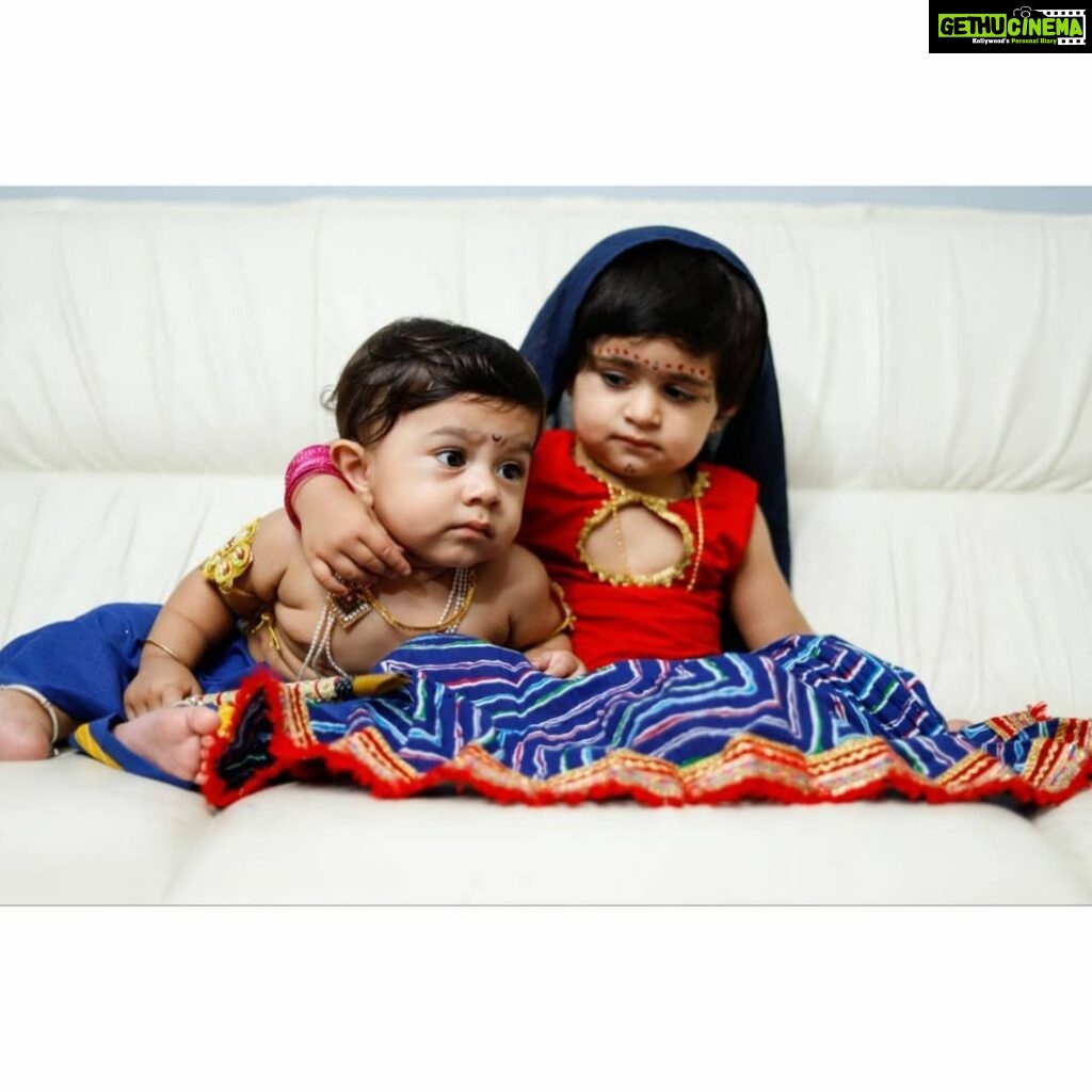 Radhika Pandit Instagram - Happy Krishna Janamashtami from our Lil Krishna and lil Radha ☺ #radhikapandit #nimmaRP