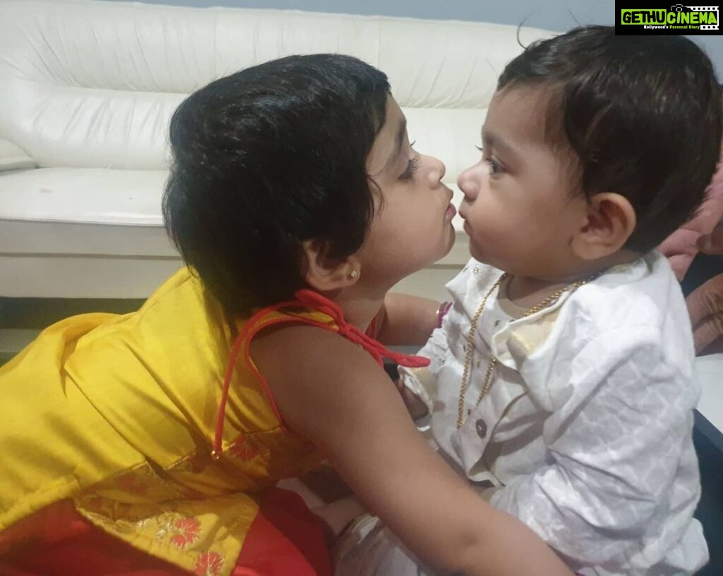Radhika Pandit Instagram - Their first Rakshabandan 🥰 The precious bond between siblings is just priceless!! ❤ #radhikapandit #nimmaRP
