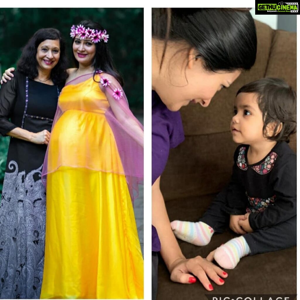 Radhika Pandit Instagram - U both maybe generations apart.. but both are so close to my heart ♥️ HAPPY BIRTHDAY Ma Happy birthday Riya Love u both 😘😘 #nimmaRP #radhikapandit