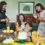 Radhika Pandit Instagram - My girl gang threw a Surprise Baby shower for me!! It was Fabulous.. with a Bee theme 🐝 Thank you to all the Aunties to Bee for this BEE..AUTIFUL shower♥️!! Love u guys 😘 Styling : Saniya Sardhariya Prathiba (Yellow Bell) Make up : Vanitha Photographer: Manish photography