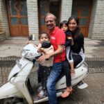 Radhika Pandit Instagram – Let’s Vroommm into the weekend!! It’s a full house on this scooter ☺️ (only posing for the pic, make sure all of you wear a helmet when actually riding)
By the way my Pappa is the safest driver in the world, I literally can nap while he is driving! He has dropped and picked me up from school n college my entire life 🙈 (even when I’ve bunked class, he was always my ride)