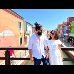 Radhika Pandit Instagram - This is us.. we can be a lil filmy, a lil playful, a lil religious, a lil serious but a lot REAL.. Thank you for making these six years of married life with u magical yet Real ❤️ 
Happy Anniversary. Love you.

#radhikapandit #nimmaRP