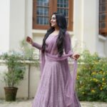 Rajisha Vijayan Instagram – Feeling like Lilacs 💜
@ashwinimathoor_couture 
@arun_sathyan_n