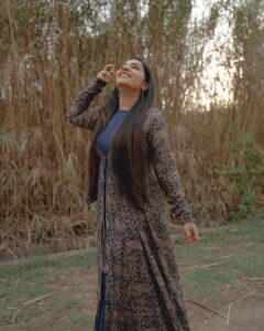 Rajisha Vijayan Instagram - Whenever you came around, I was in blue 💙 @zaari_designer_studio @i_m_vyshnav