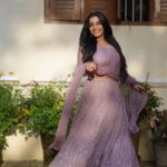Rajisha Vijayan Instagram - Feeling like lilacs 💜 @ashwinimathoor_couture love love love this lehenga 😘