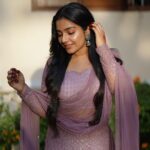 Rajisha Vijayan Instagram - Feeling like lilacs 💜 @ashwinimathoor_couture love love love this lehenga 😘