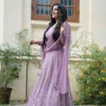 Rajisha Vijayan Instagram - Feeling like Lilacs 💜 @ashwinimathoor_couture @arun_sathyan_n