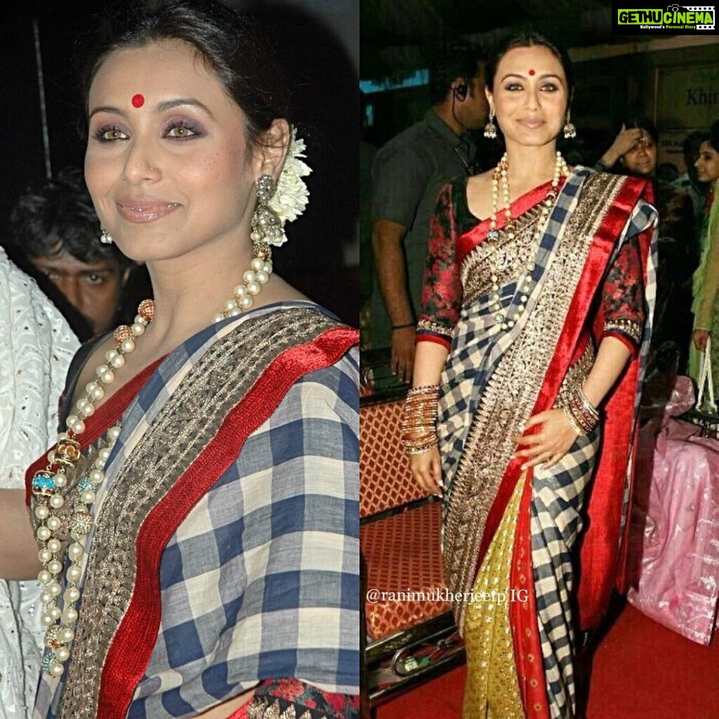Rani Mukerji Instagram - Rani at Durga Puja in the past ❤️. Rally sad that she didn’t celebrate it in 2018, but in this she looks gorgeous in the saree and the garlands 😍😍 Also, guys what do you want me to post this year?
