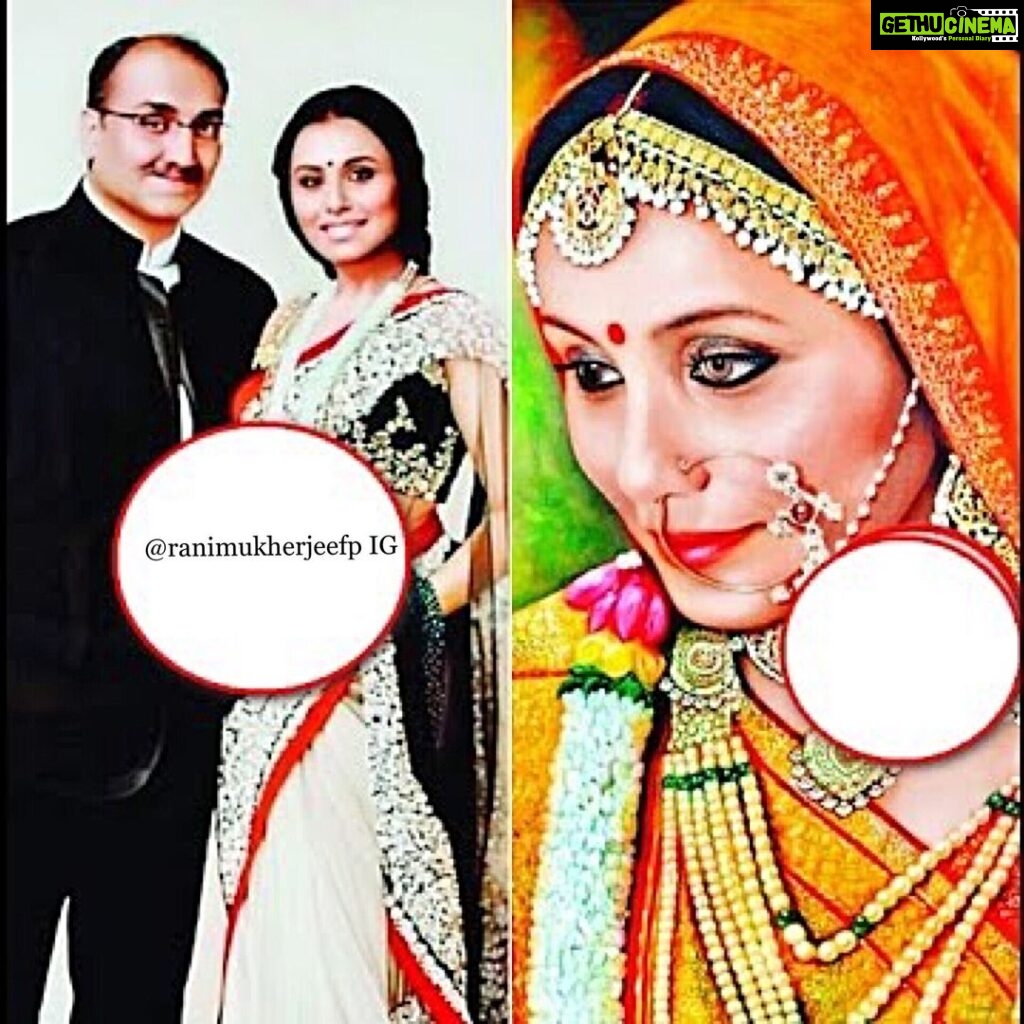 Rani Mukerji Instagram - Credits to owner, not my edit or art ❤️. In honor of all the weddings, I decided to do a bit of digging of Rani’s. I found this art commissioned by Rani and Adi (it’s official, I made sure) for their wedding. This may have been Rani’s actual wedding dress, possibly. But she looks so good. Again, not mine, but this is commissioned by Rani ❤️💕