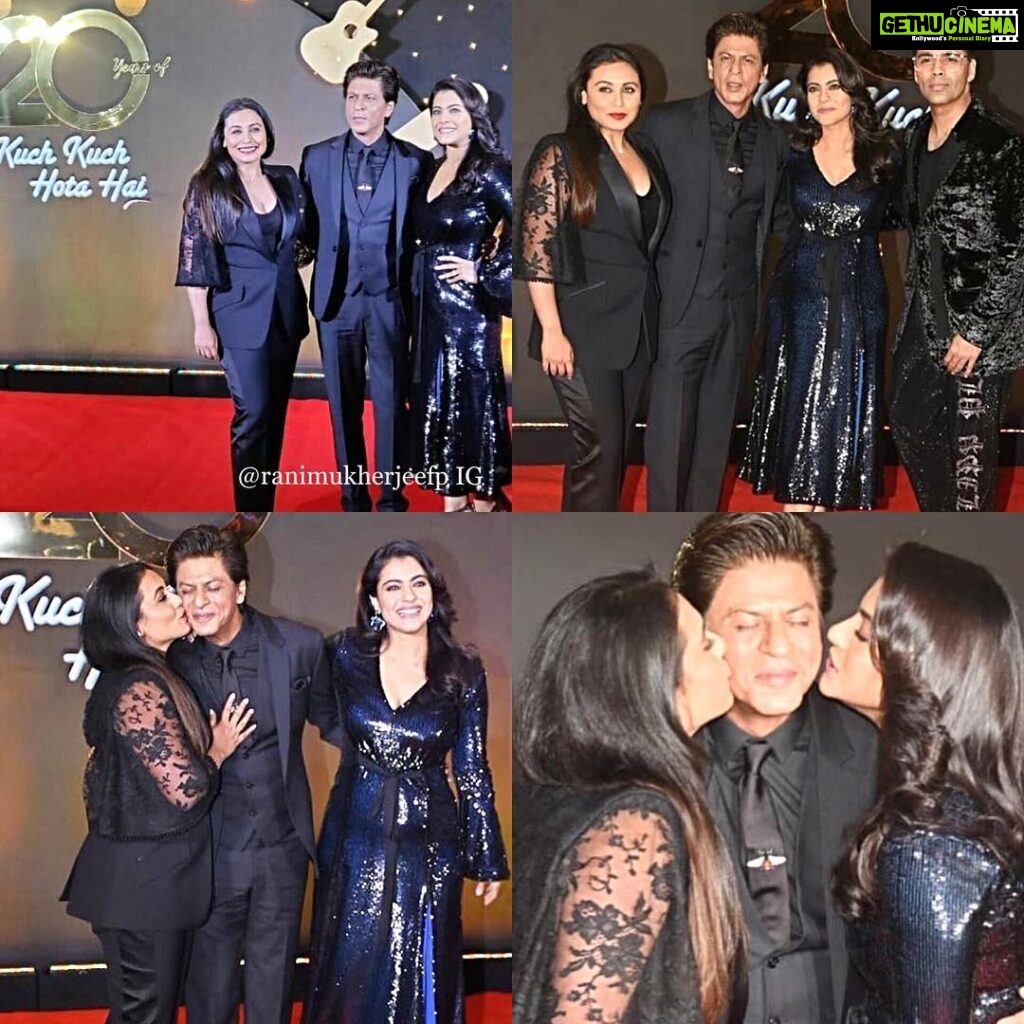 Rani Mukerji Instagram - I kid you not when I say this, I shed tears seeing this. DO YALL REALIZE WHAT AN ICONIC MOMENT THIS IS!!??? The KKHH trio (which is my favorite cast in any movie ever) together, ahhh 🤩! Made my day, more to come! But y’all, these three are adorable and I’m so glad Rani and Kajol are getting along so well!!!
