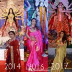 Rani Mukerji Instagram - Rani’s looks at the pandals for the last three years at Durga Puja ❤️. Who’s excited to hopefully see her for Durga Puja and Sindoor Khela!!!!!? I know I am, hopefully she’ll be back from China 🙏🏽🤲🏽