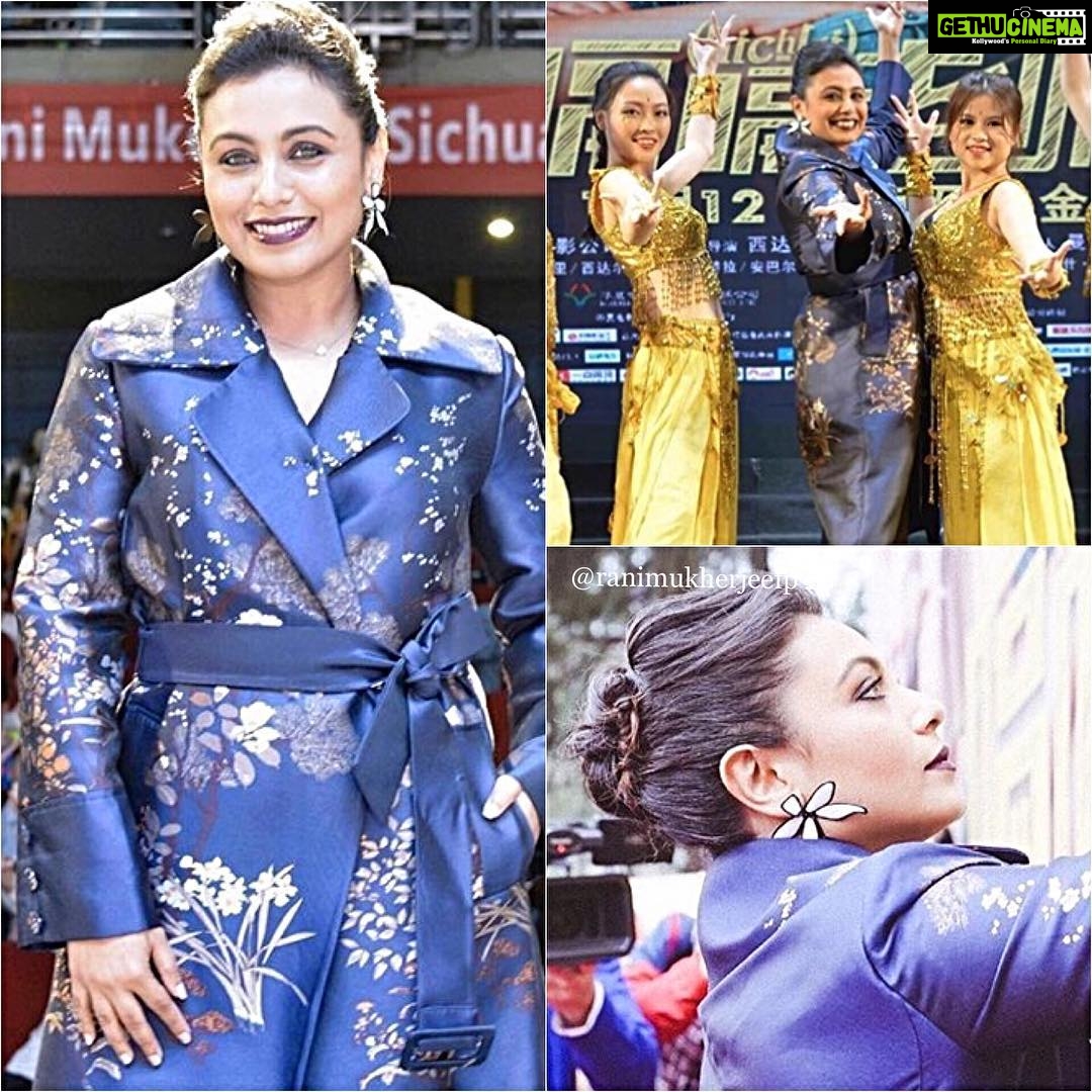 Rani Mukerji Instagram - My girl, out here serving looks 😍! Damn she is so gorgeous, I love her earrings 🦋! Happy (late) Navratri to all that celebrate!