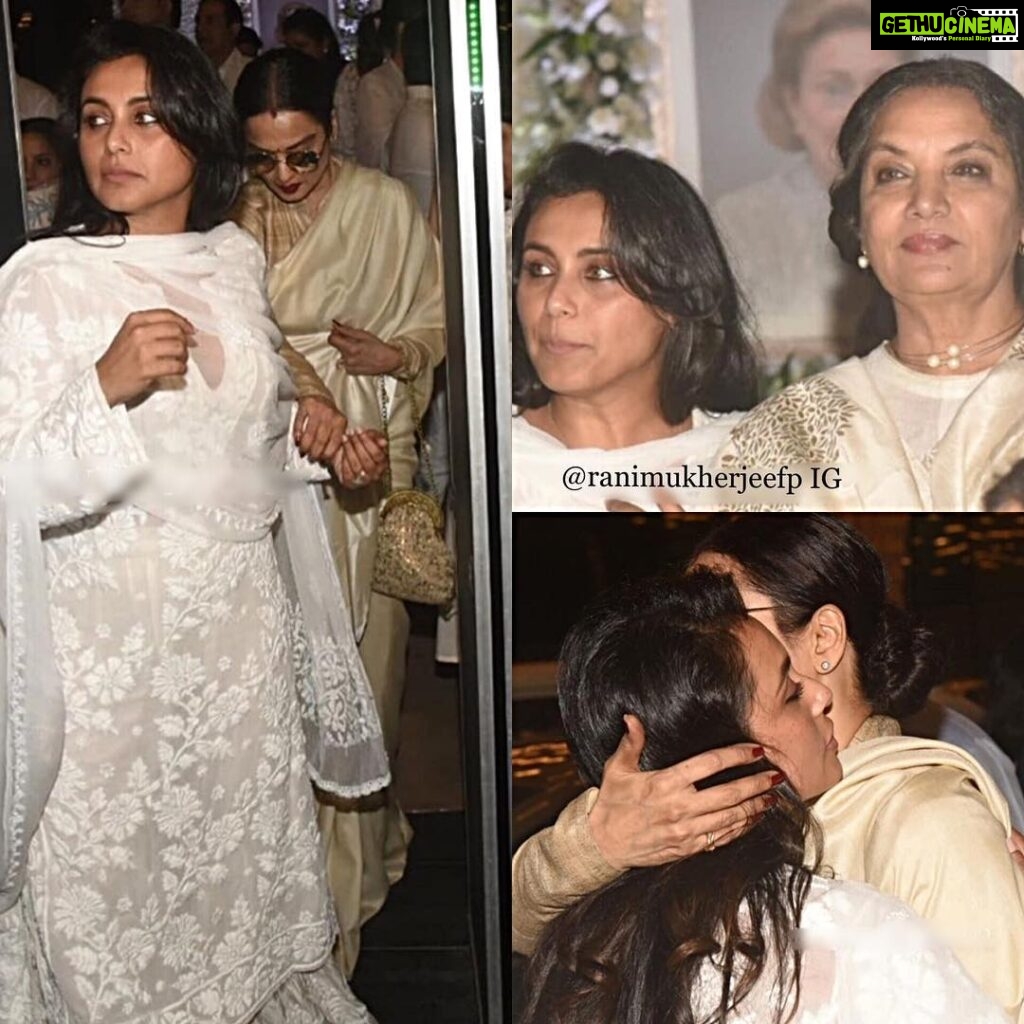 Rani Mukerji Instagram - Rani with Rekha ji and Shabana Azmi 🙏🏽🤲🏽! I feel so sad for the Kapoors and the hard time they must be going through, it’s so terrible 😢. Rani and Rekha’s friendship is still adorable, reminds me of Sridevi!