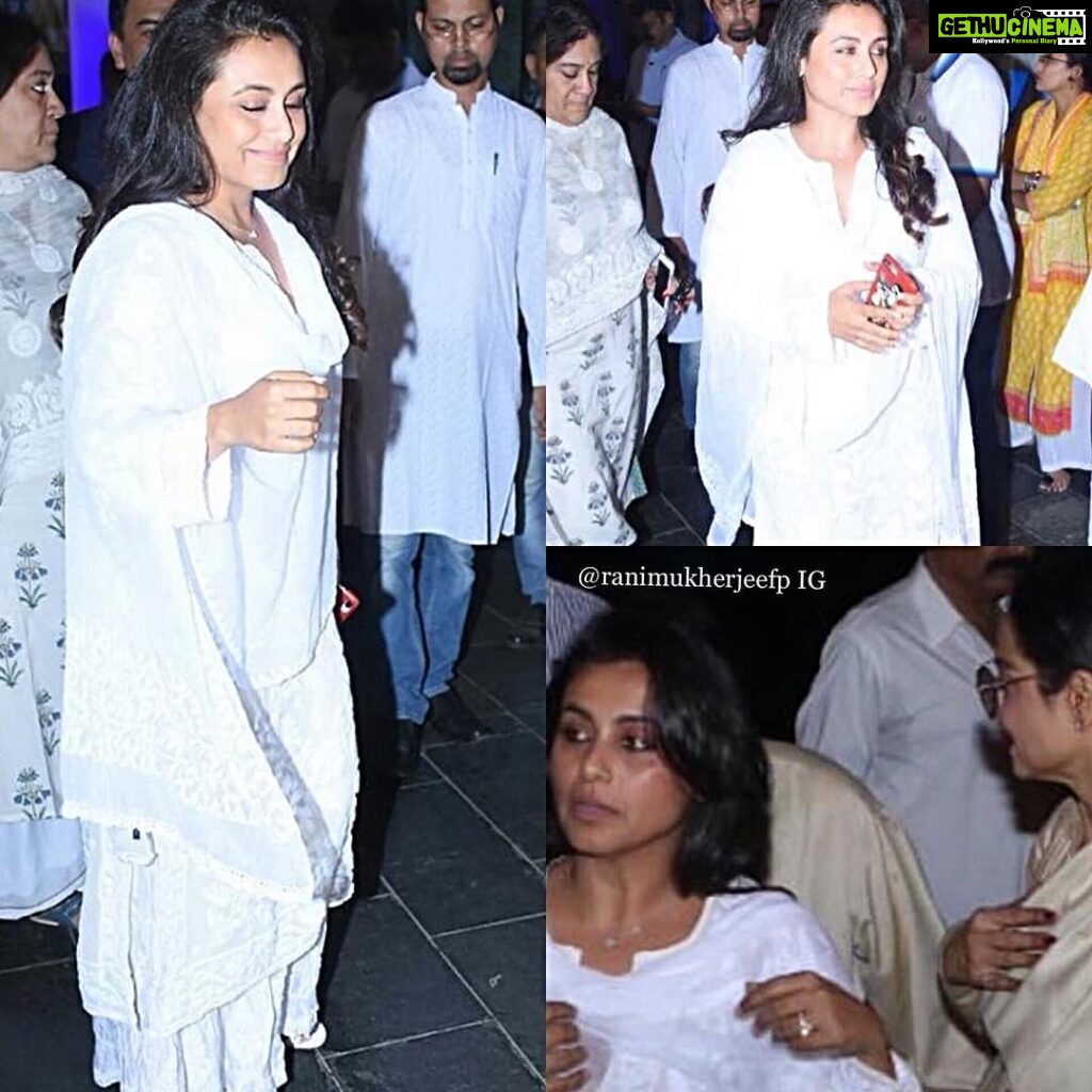 Rani Mukerji Instagram - Rani at the Krishna Raj Kapoor prayer meet 🙏🏽, with the one and only Rekha ji ❤️. My heart goes out to the Kapoors and this difficult time 😭