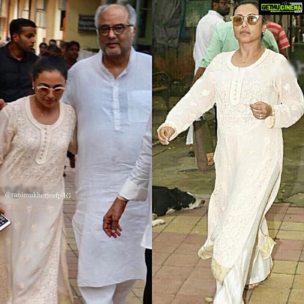 Rani Mukerji Instagram - Rani with Boney Kapoor at Krishna Raj Kapoor’s last rites 👼🙏🏽. RIP ❤️! Boney and Rani make me miss Sridevi as well, ugh so sad