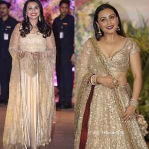 Rani Mukerji Instagram - Queen of gold 😍❤️! Which outfit, the Ambani engagement outfit or the Sonam Kapoor reception one? AI can’t choose she’s too gorgeous 🤩🤩