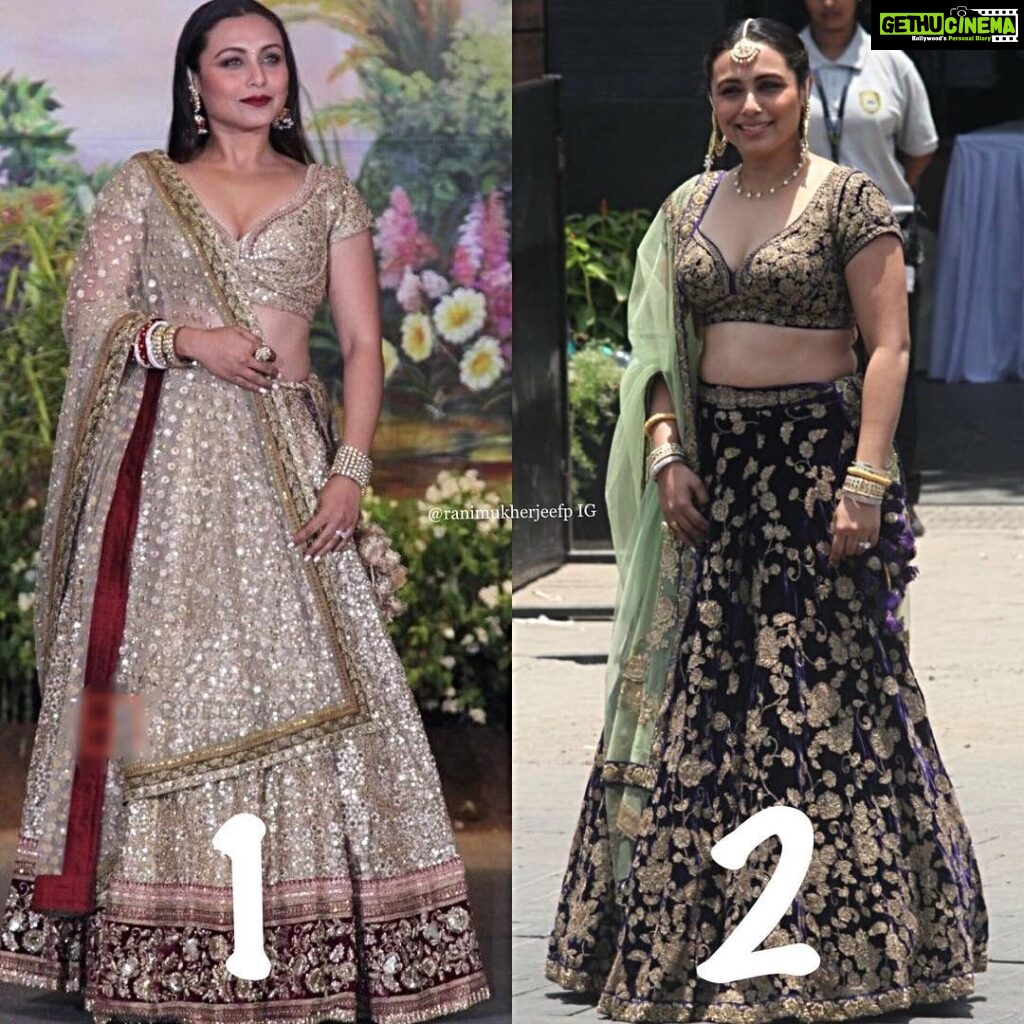 Rani Mukerji Instagram - Which lengha? One or two? I literally am in love with both and get get over how epic it was when she pulled off these looks 🔥😍