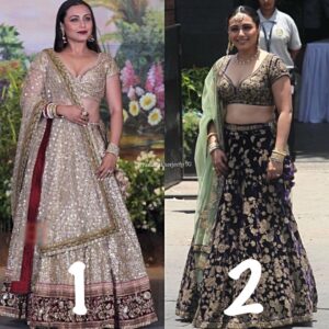 Rani Mukerji Instagram - Which lengha? One or two? I literally am in love with both and get get over how epic it was when she pulled off these looks 🔥😍