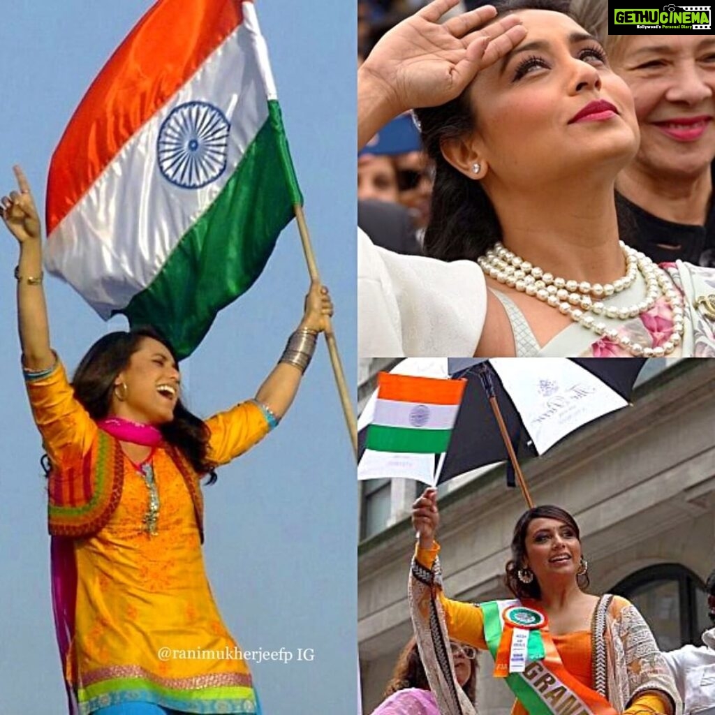 Rani Mukerji Instagram - Hindustan Zindabad, Jai Hind, Vande Mataram! Happy Independence India 🇮🇳❤! So grateful to be of full Indian descent (hyderabad gang 🤑!) and I have such great pride in my culture and the spirit of being Indian. I hope Rani is enjoying this day of celebration and hope every indian (and pakistani) enjoys their day! JAI HIND ❤! (#freekashmir #stopmoblynchings #indianmuslimsareindian