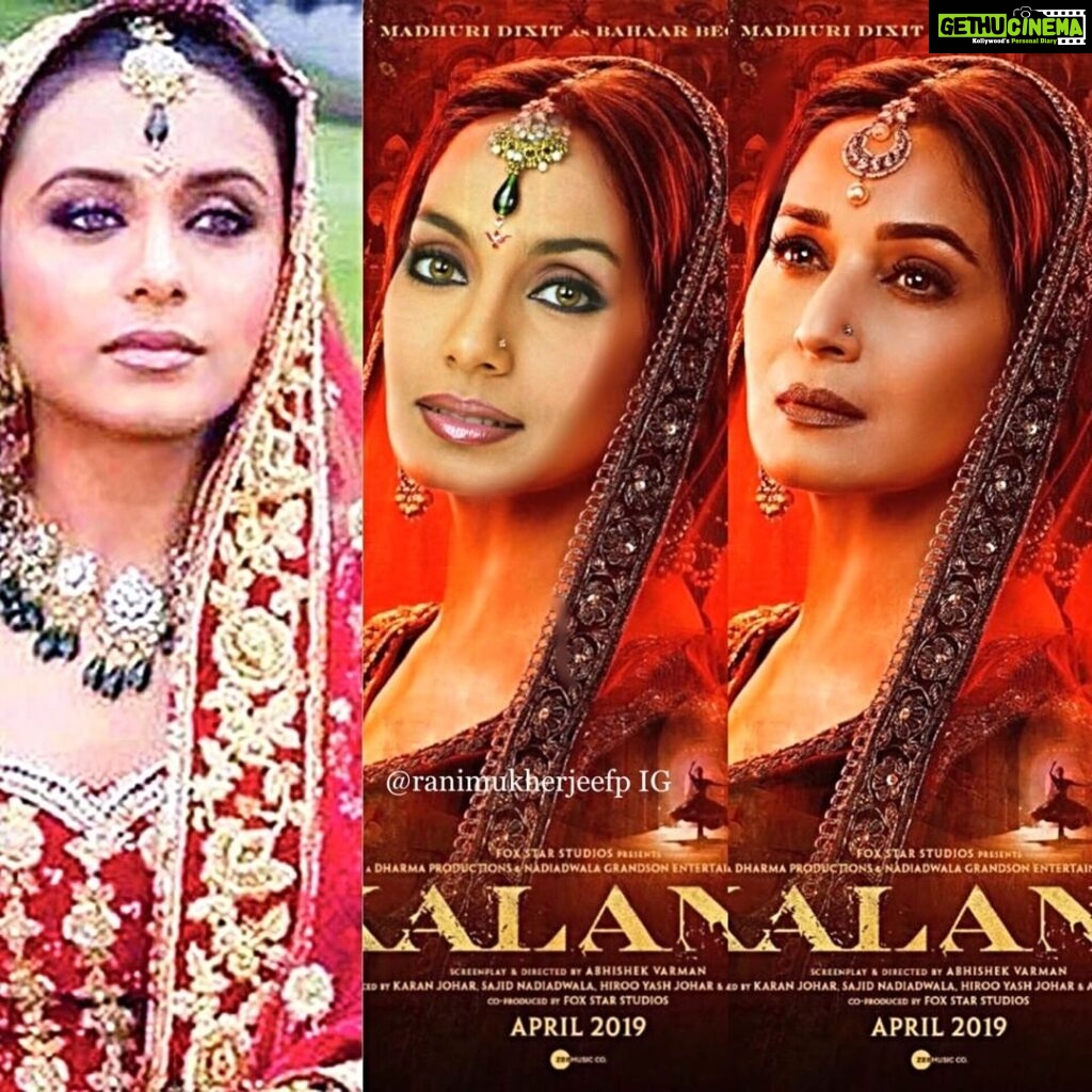 Rani Mukerji Instagram - If Rani were Bahaar Begum from Kalank 😪! This is not bashing Madhuri, absolutely loved her BUTTTTTTT I really wishes Rani was in this movie because originialy she was supposed to 😪❤! Anyways sorry for the crappy edit, I really just LOVED kalank and I wanted to make a fun edit cause I miss being on here. I cannot log in still. It is so sad. Agh, I LOVE KALANK THO HOLY DAMN