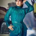 Raveena Tandon Instagram - The Devil and the Deep SeA.. #aquarules Outfit - @labelamoda.in @dewandbloom Earrings - @minerali_store Rings - @misho_designs @azgaofficial @minerali_store Footwear - @eridani.in Styled by @poojagulabani Glam by @sshurakhan Clicked by @rohnpingalay Managed by @reemapandit Mumbai, Maharashtra