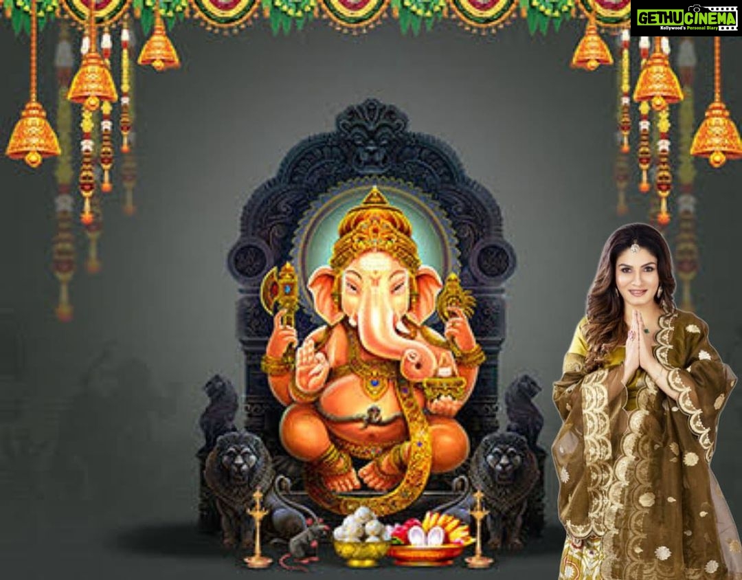 Raveena Tandon Instagram - वक्रतुण्ड महाकाय सूर्यकोटि समप्रभ । निर्विघ्नं कुरु मे देव सर्वकार्येषु सर्वदा ॥
