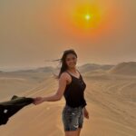 Reeshma Nanaiah Instagram – Dunes, dust, and desert dreams 🏜️
@visitabudhabi 
.
.
.
.
.
#InAbuDhabi #desertsafari #desertlife #ad Abu Dhabi, United Arab Emirates