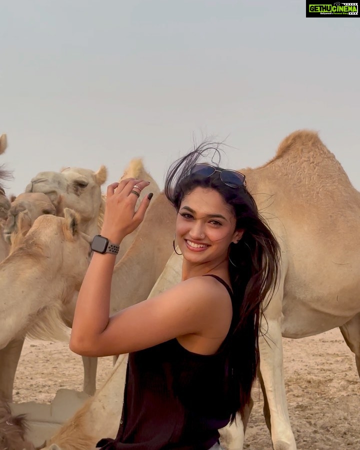 Reeshma Nanaiah Instagram - Dunes, dust, and desert dreams 🏜️ @visitabudhabi . . . . . #InAbuDhabi #desertsafari #desertlife #ad Abu Dhabi, United Arab Emirates