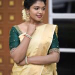 Riythvika Instagram – Makeup & styling : @sandy_de_stylist_

Photography: @sathyaphotography3

Hair & saree draping: @team_sandydestylist_ @sanvy_makeoverartistry

Saree : @d_blossoms_saree

Blouse : @ishithaa_design_house

Jewellery : @fineshinejewels