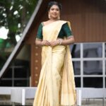 Riythvika Instagram - Makeup & styling : @sandy_de_stylist_ Photography: @sathyaphotography3 Hair & saree draping: @team_sandydestylist_ @sanvy_makeoverartistry Saree : @d_blossoms_saree Blouse : @ishithaa_design_house Jewellery : @fineshinejewels
