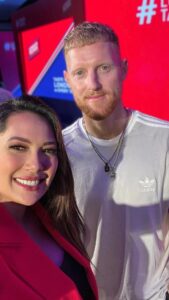 Rochelle Rao Instagram - Here’s some more of the work I’ve gotten to do while I’ve been pregnant! Got to have a really interesting chat with @stokesy at the start of the IPL this year. Although it was a disappointing run for him in the tournament this year, it was really encouraging to hear him talk about the importance of focusing on one’s mental health especially in the high pressure career of a sportsperson. I loved how this stunning jacket successfully hid my 4.5month baby bump and I’m so grateful to my team @sharaddhamnaskar @salunkhevaishali for helping me look and feel me best self for the day. @jokerandwitch accessories helped add that finishing touch and tie the whole look together.