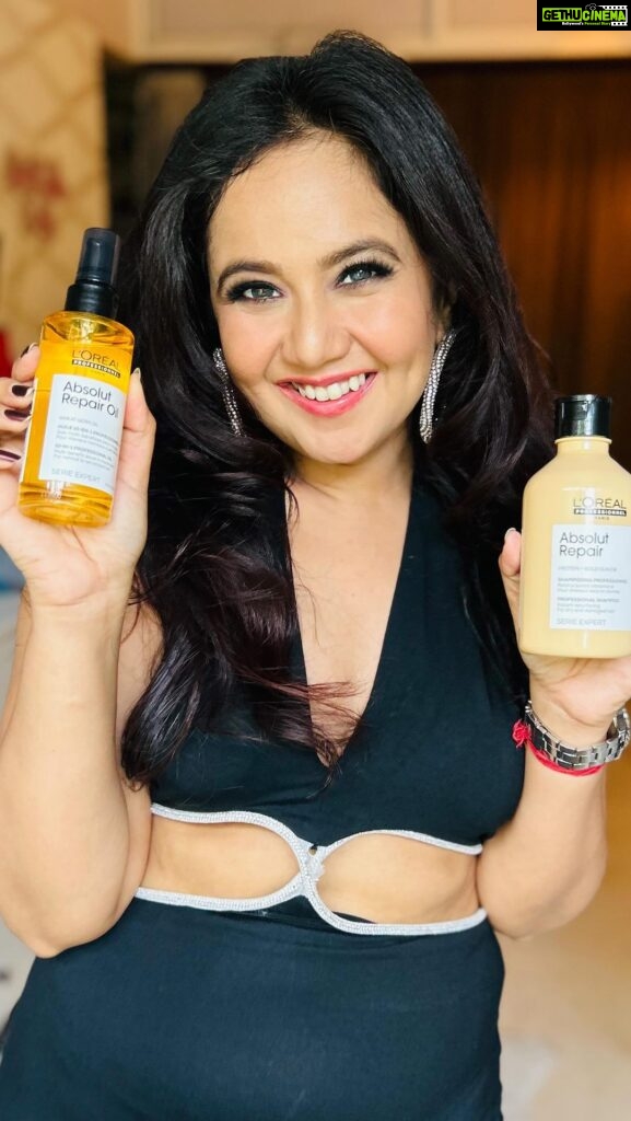 Roopal Tyagi Instagram - Tired of your hair falling and damaged hair? Now get salon-like treatment at home with L’Oreal Professionnel Absolut Repair Expert ✨ . . Amazon’s Professional Beauty Event Sponsored by L’Oreal Professional In Association with Schwarzkopf Professional is live from 22nd to 24th September with up to 25% off on your favourite professional beauty haircare and skincare brands. @amazonfashionin #ad #AmazonBeauty #AmazonProfessionalBeautyEvent #SalonAtHome WithAmazon #Haircare #skincare #ProfessionalBeauty #ProBeauty #AmazonBeautyExpert
